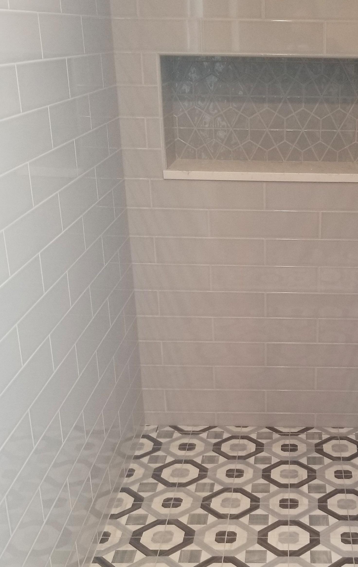 Mixed Pattern Tiled Shower & Floor